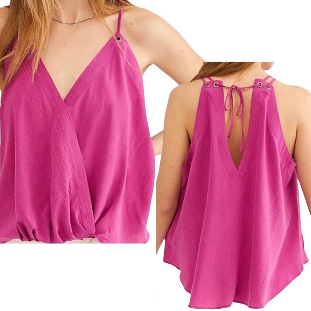NWT Free People All Mine Tank Top Açaí XS Small Sleeveless Shirt Blouse Pink